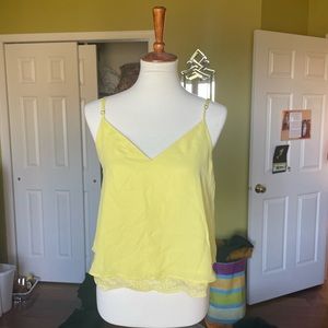 Lime green lace tank top